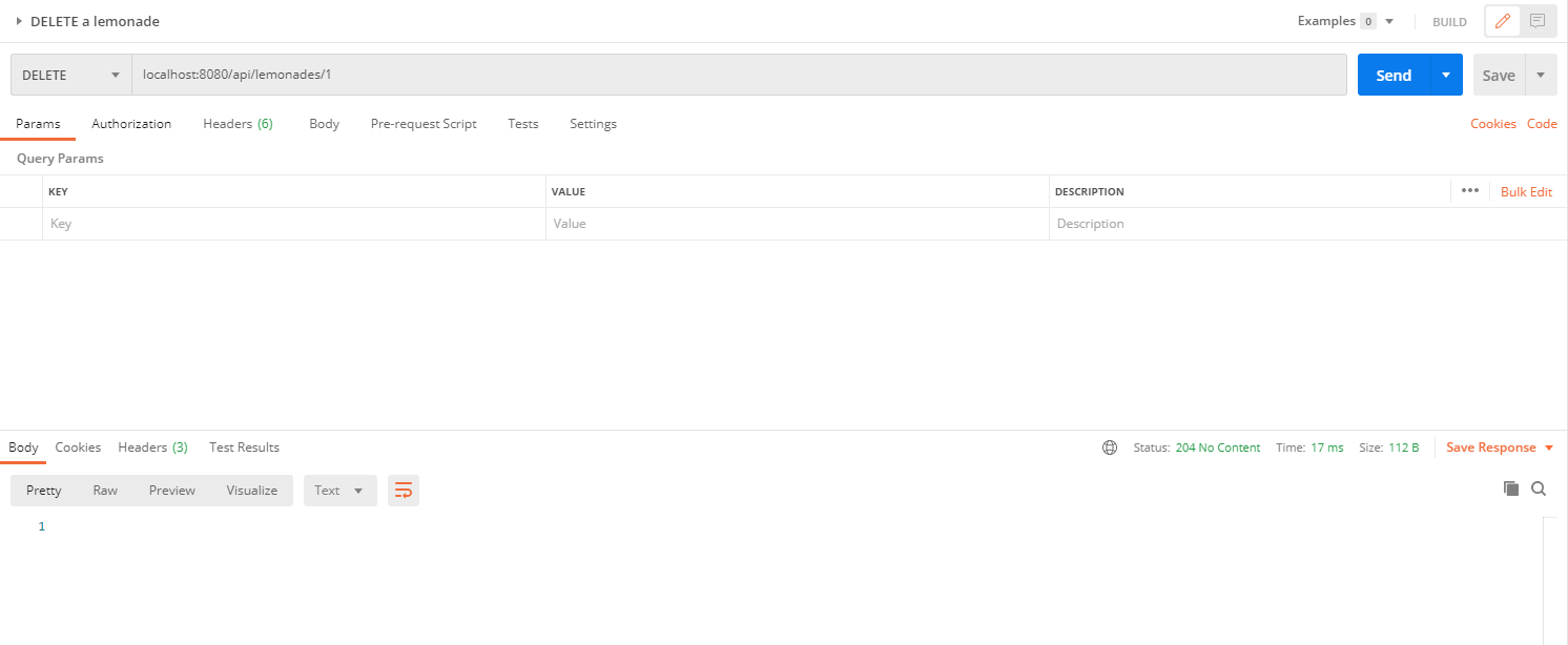 delete request REST API Postman