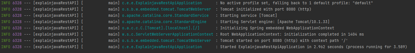 REST API server starts